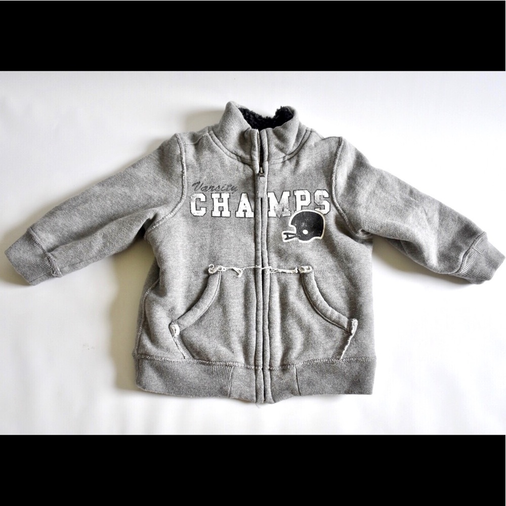 NWOT Children’s Place Boys Distressed Look Zip Up Sweatshirt